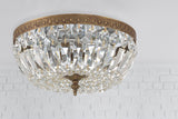 Crystorama Crystorama 3 Light Clear Italian Crystal Olde Brass Flush Mount