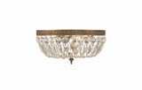 Crystorama Crystorama 3 Light Spectra Crystal Olde Brass Flush Mount