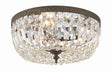 Crystorama Crystorama 3 Light English Bronze Hand Cut Crystal Flush Mount