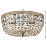 Crystorama Crystorama 3 Light Golden Teak Hand Cut Crystal Olde Brass Flush Mount