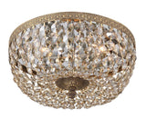 Crystorama Crystorama 3 Light Golden Teak Hand Cut Crystal Olde Brass Flush Mount