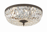 Crystorama Crystorama 3 Light Clear Hand Cut English Bronze Flush Mount