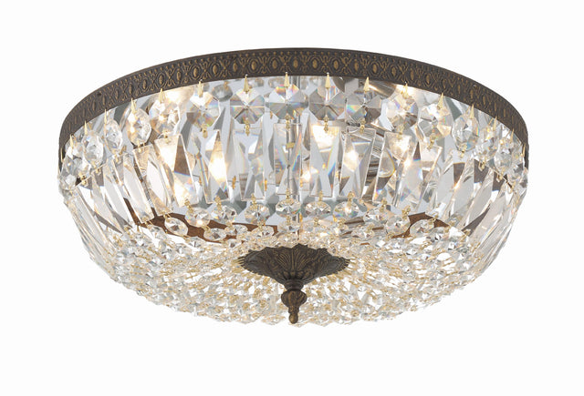Crystorama Crystorama 3 Light Clear Hand Cut English Bronze Flush Mount