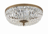 Crystorama Crystorama 3 Light Clear Hand Cut Olde Brass Flush Mount