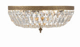 Crystorama Crystorama 3 Light Clear Hand Cut Olde Brass Flush Mount