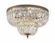 Crystorama Crystorama 4 Light Clear Hand Cut Olde Brass Flush Mount