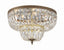 Crystorama Crystorama 4 Light Clear Hand Cut Olde Brass Flush Mount
