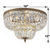 Crystorama Crystorama 4 Light Clear Hand Cut Olde Brass Flush Mount