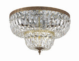 Crystorama Crystorama 4 Light Clear Hand Cut Olde Brass Flush Mount