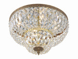 Crystorama Crystorama 4 Light Clear Hand Cut Olde Brass Flush Mount