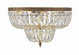 Crystorama Crystorama 4 Light Clear Hand Cut Olde Brass Flush Mount