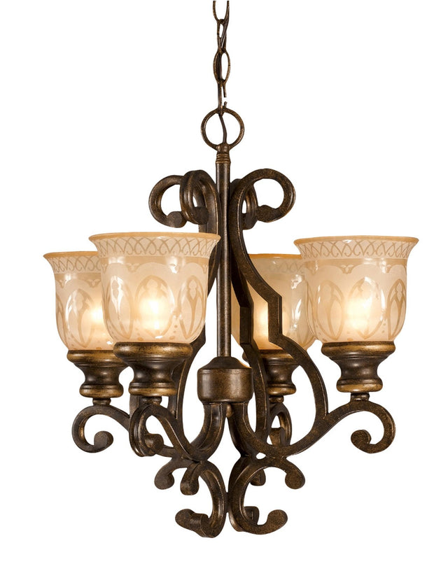 Crystorama Norwalk 4 Light Bronze Umber Mini Chandelier