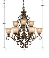 Crystorama Norwalk 9 Light Bronze Umber Chandelier