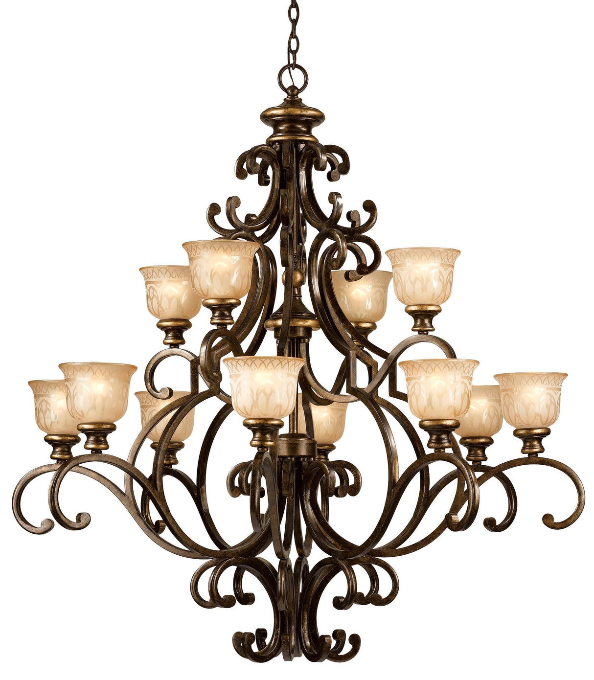Crystorama Norwalk 12 Light Bronze Umber Chandelier