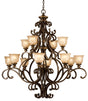 Crystorama Norwalk 12 Light Bronze Umber Chandelier