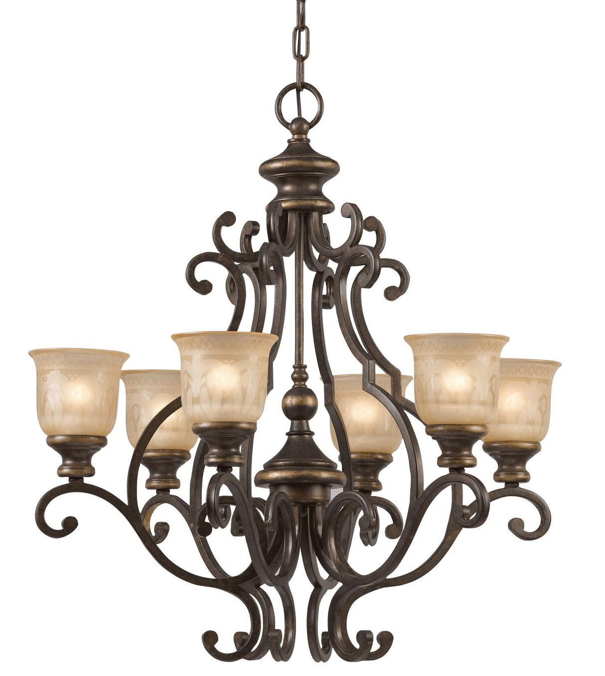 Crystorama Norwalk 6 Light Bronze Umber Chandelier
