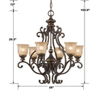 Crystorama Norwalk 6 Light Bronze Umber Chandelier