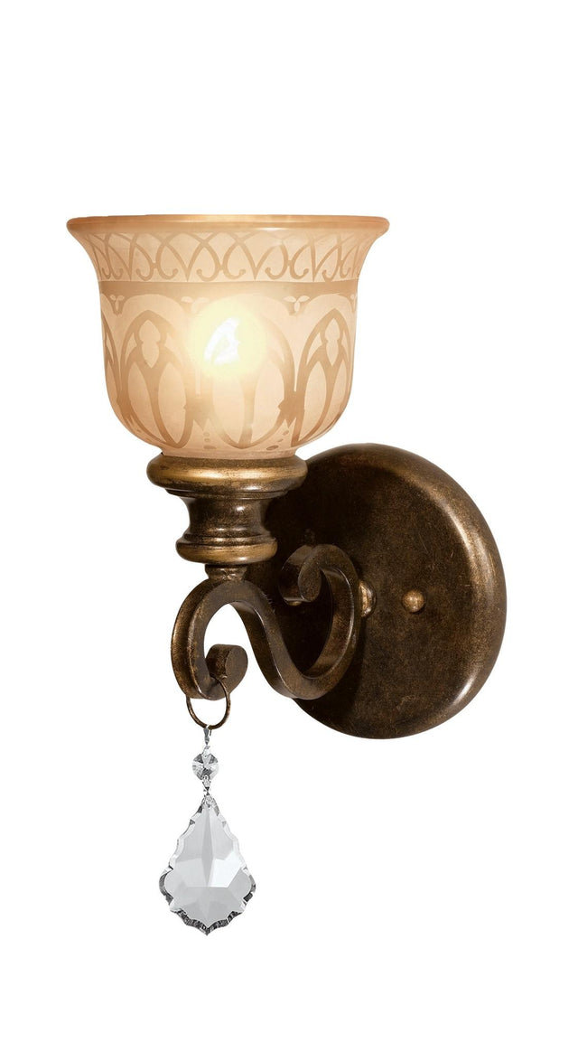 Crystorama Norwalk 1 Light Clear Crystal Bronze Umber Sconce