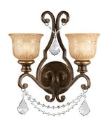 Crystorama Norwalk 2 Light Clear Crystal Bronze Umber Sconce