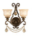 Crystorama Norwalk 2 Light Golden Teak Hand Cut Crystal Bronze Umber Sconce