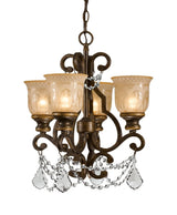 Crystorama Norwalk 4 Light Swarovski Strass Crystal Bronze Umber Mini Chandelier