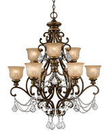 Crystorama Norwalk 9 Light Clear Crystal Bronze Umber Chandelier