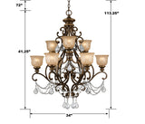 Crystorama Norwalk 9 Light Clear Crystal Bronze Umber Chandelier