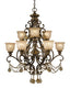 Crystorama Norwalk 9 Light Golden Teak Hand Cut Crystal Bronze Umber Chandelier