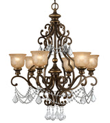 Crystorama Norwalk 6 Light Hand Cut Crystal Bronze Umber Chandelier