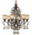 Crystorama Norwalk 6 Light Golden Teak Hand Cut Crystal Bronze Umber Chandelier