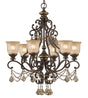 Crystorama Norwalk 6 Light Golden Teak Hand Cut Crystal Bronze Umber Chandelier