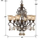 Crystorama Norwalk 6 Light Golden Teak Hand Cut Crystal Bronze Umber Chandelier