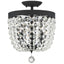 Crystorama Archer 3 Light Swarovski Strass Crystal Black Forged Semi Flush Mount