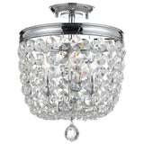 Crystorama Archer 3 Light Hand Cut Crystal Polished Chrome Semi Flush Mount
