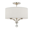 Crystorama Mirage 3 Light Polished Nickel Semi Flush Mount