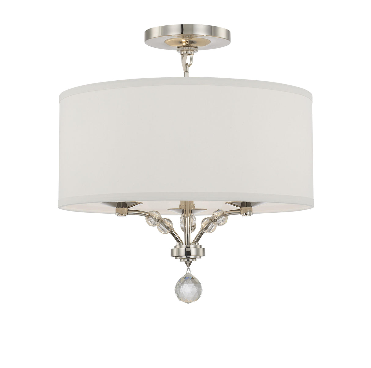 Crystorama Mirage 3 Light Polished Nickel Semi Flush Mount