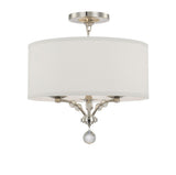 Crystorama Mirage 3 Light Polished Nickel Semi Flush Mount