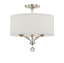 Crystorama Mirage 3 Light Polished Nickel Semi Flush Mount