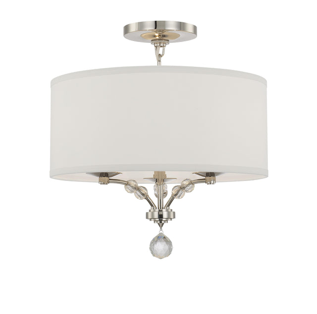 Crystorama Mirage 3 Light Polished Nickel Semi Flush Mount