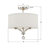 Crystorama Mirage 3 Light Polished Nickel Semi Flush Mount