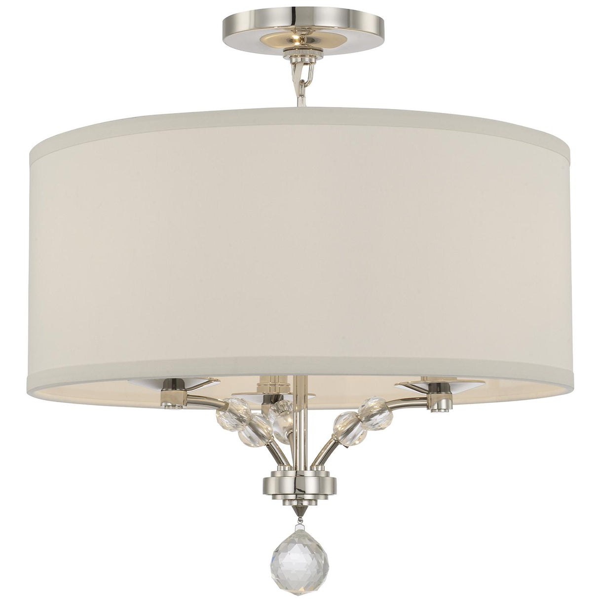 Crystorama Mirage 3 Light Polished Nickel Semi Flush Mount