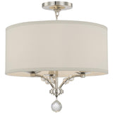 Crystorama Mirage 3 Light Polished Nickel Semi Flush Mount