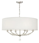 Crystorama Mirage 6 Light Polished Nickel Drum Shade Chandelier