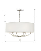 Crystorama Mirage 6 Light Polished Nickel Drum Shade Chandelier