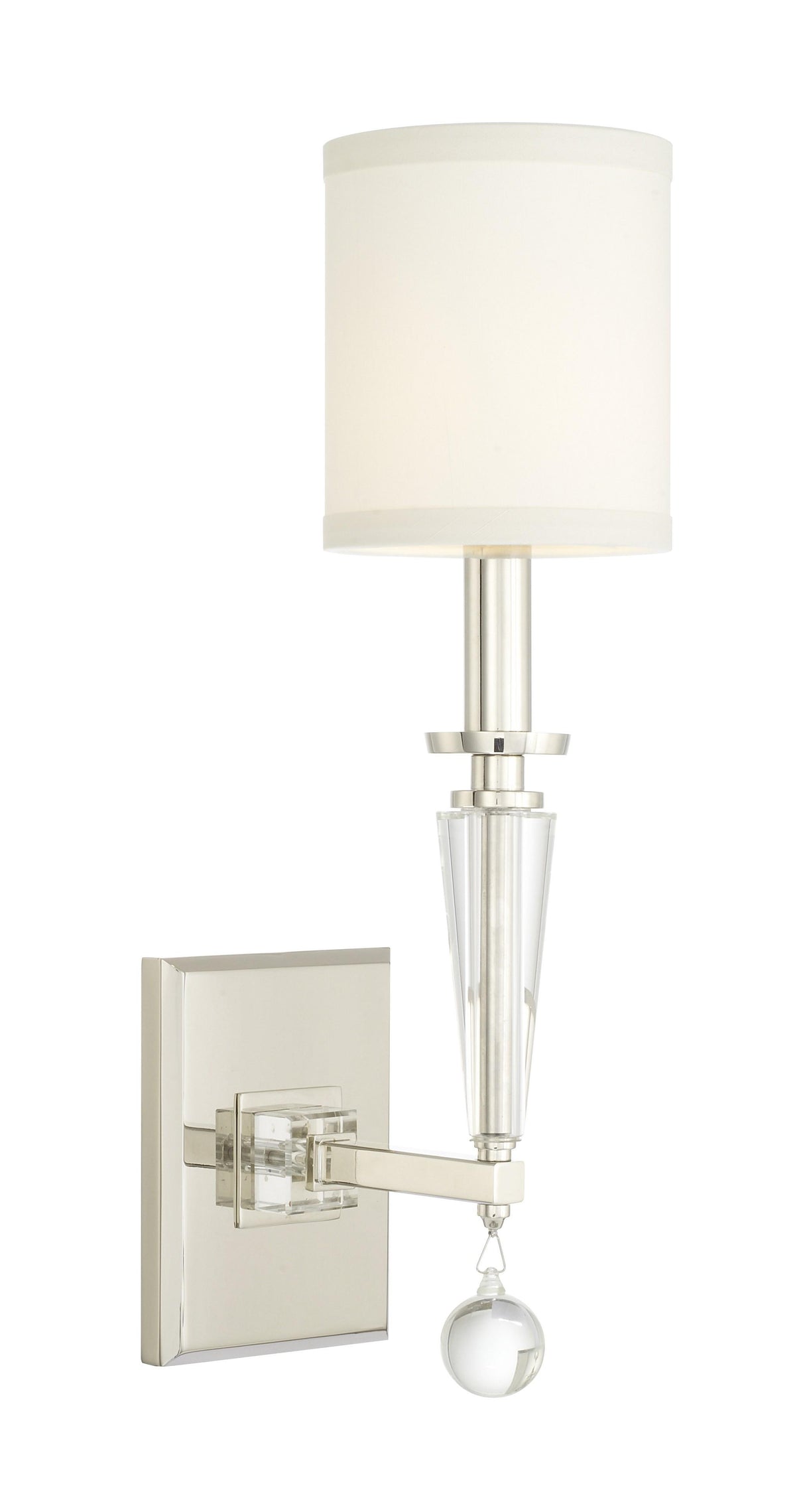 Crystorama Paxton 1 Light Polished Nickel Sconce