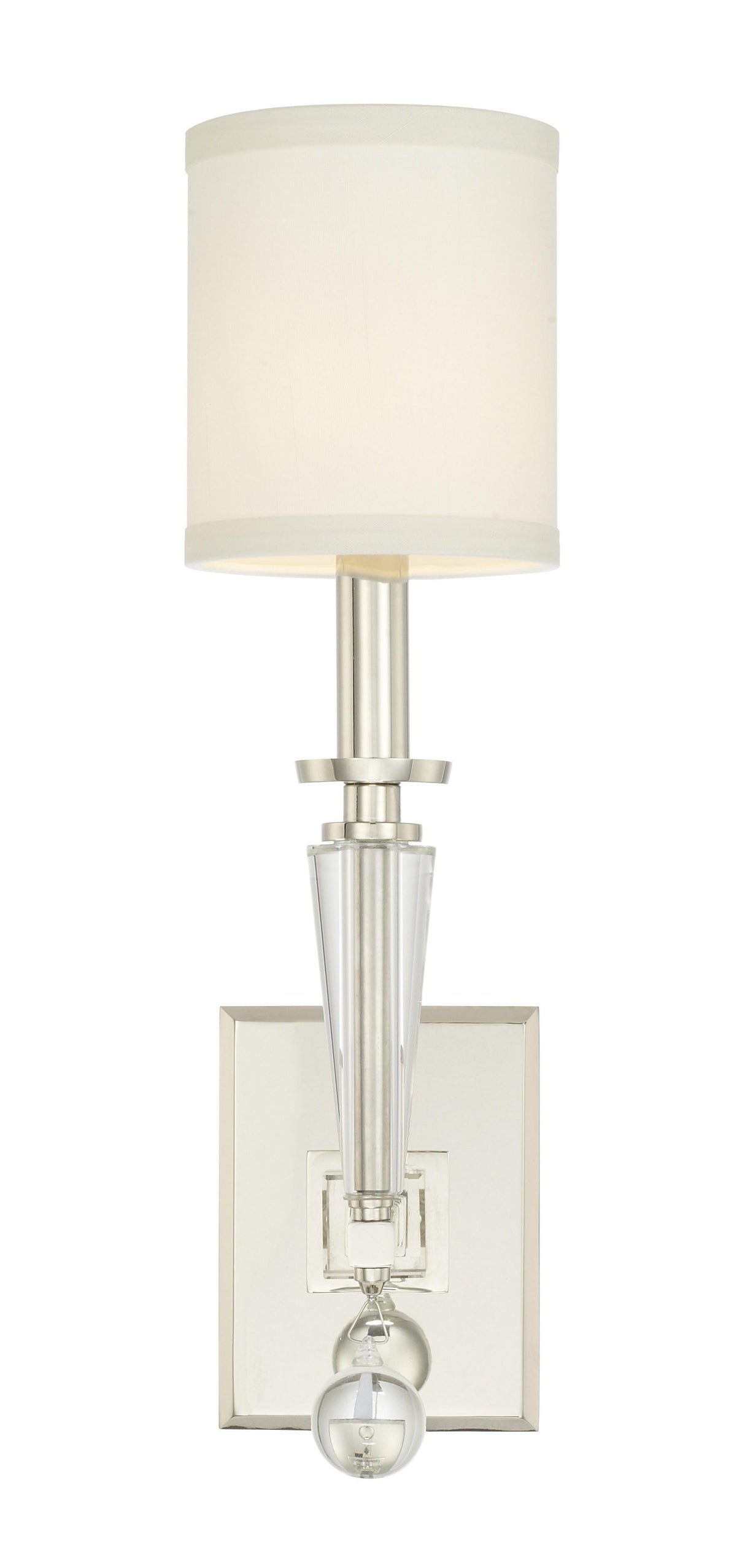 Crystorama Paxton 1 Light Polished Nickel Sconce