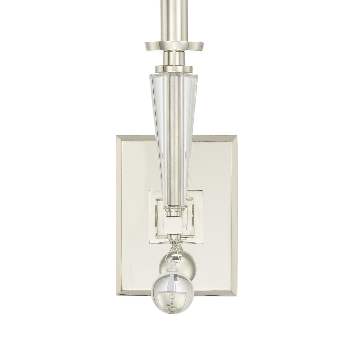 Crystorama Paxton 1 Light Polished Nickel Sconce
