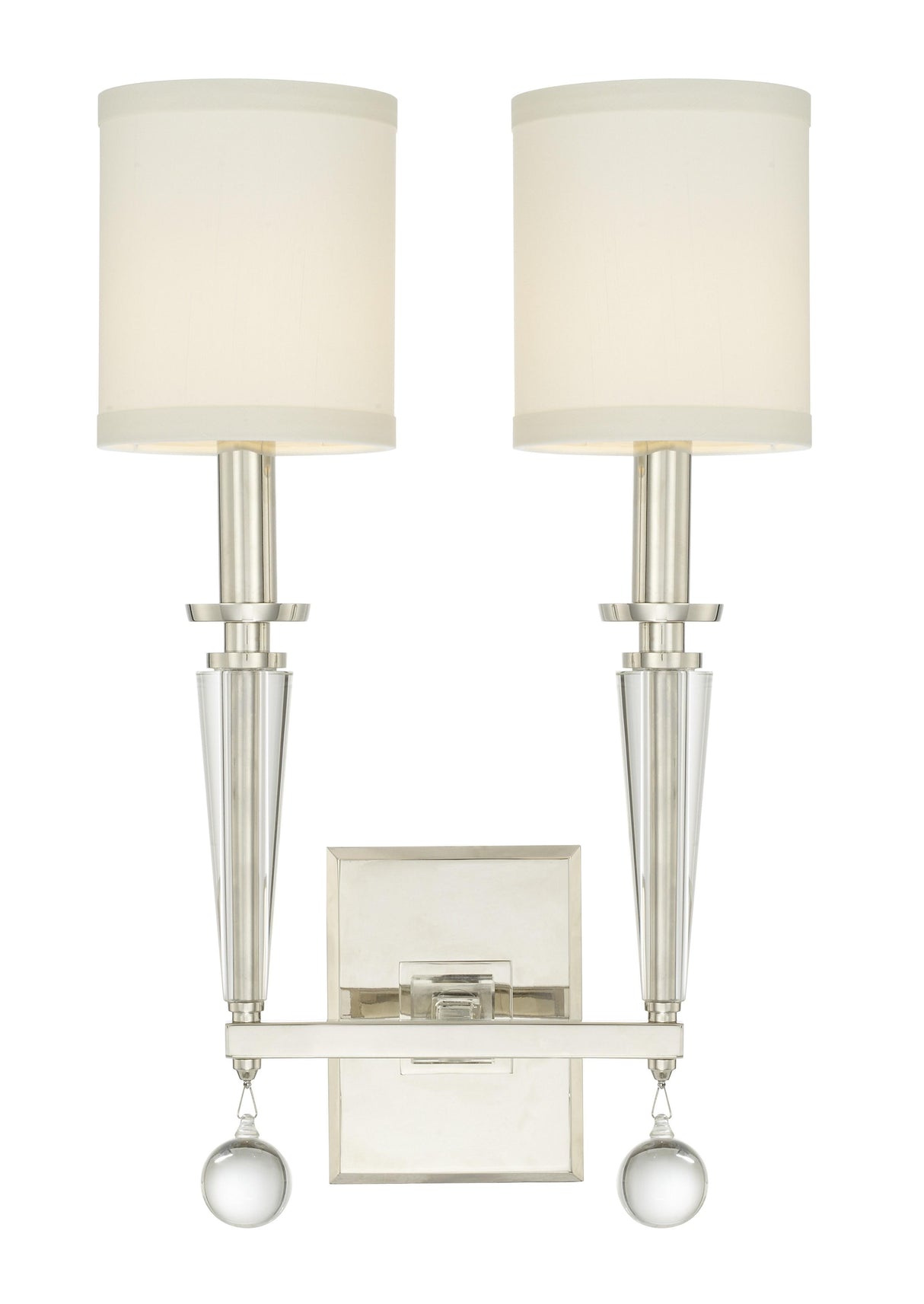 Crystorama Paxton 2 Light Polished Nickel Sconce