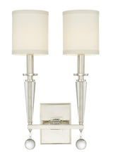 Crystorama Paxton 2 Light Polished Nickel Sconce