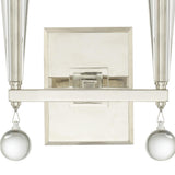 Crystorama Paxton 2 Light Polished Nickel Sconce